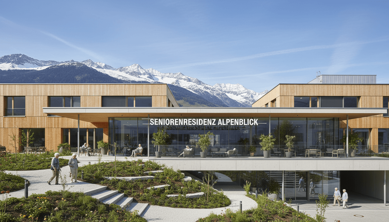 Modern senior care facility exterior